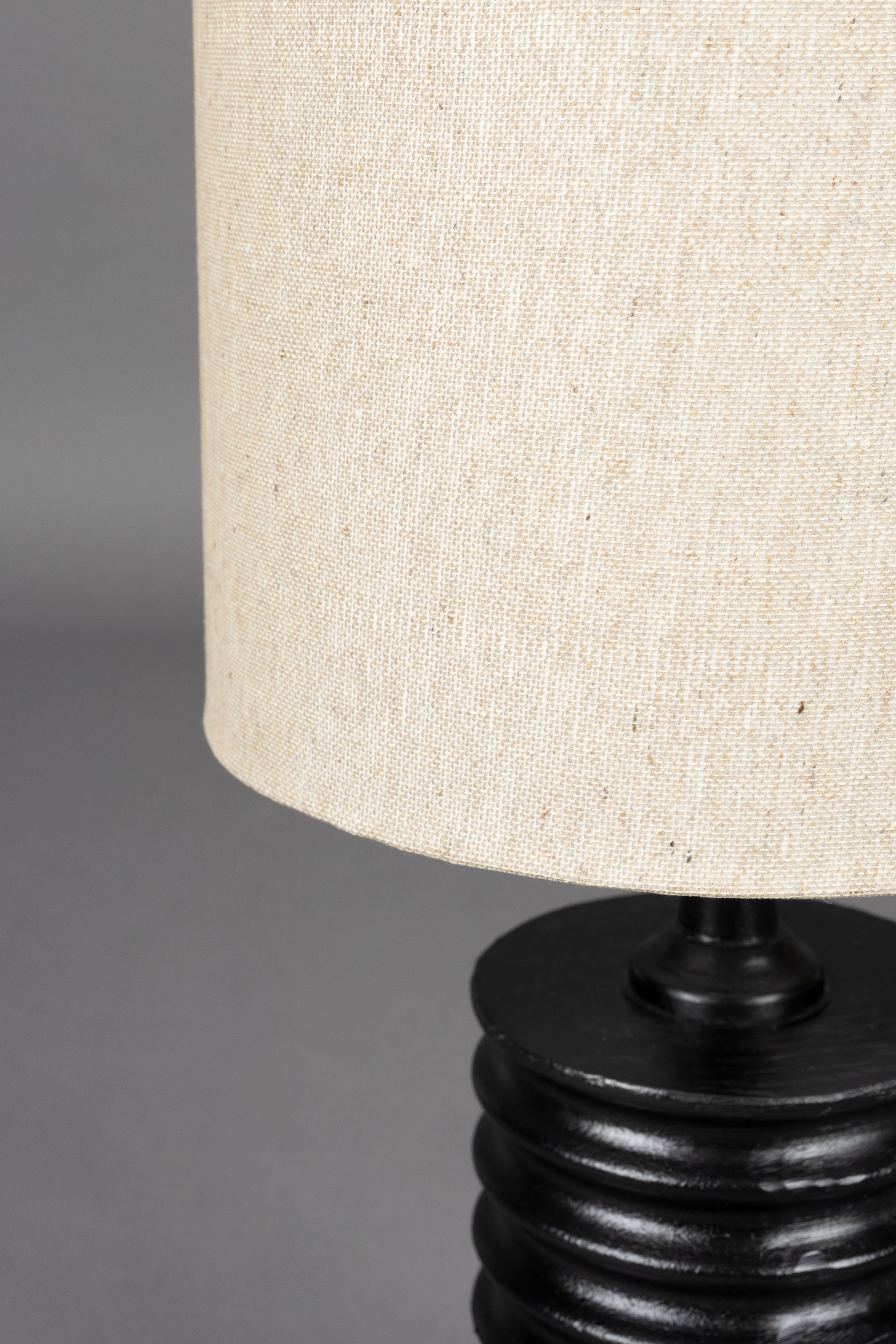 Dutchbone Yalu Ribbed Black Metal Table Lamp